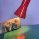 Lampe pince flexible multicolore postmoderne 1980