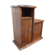 Asymmetrical brutalist furniture in solid elm