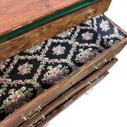 Vintage wooden chest of drawers with "gold" handles