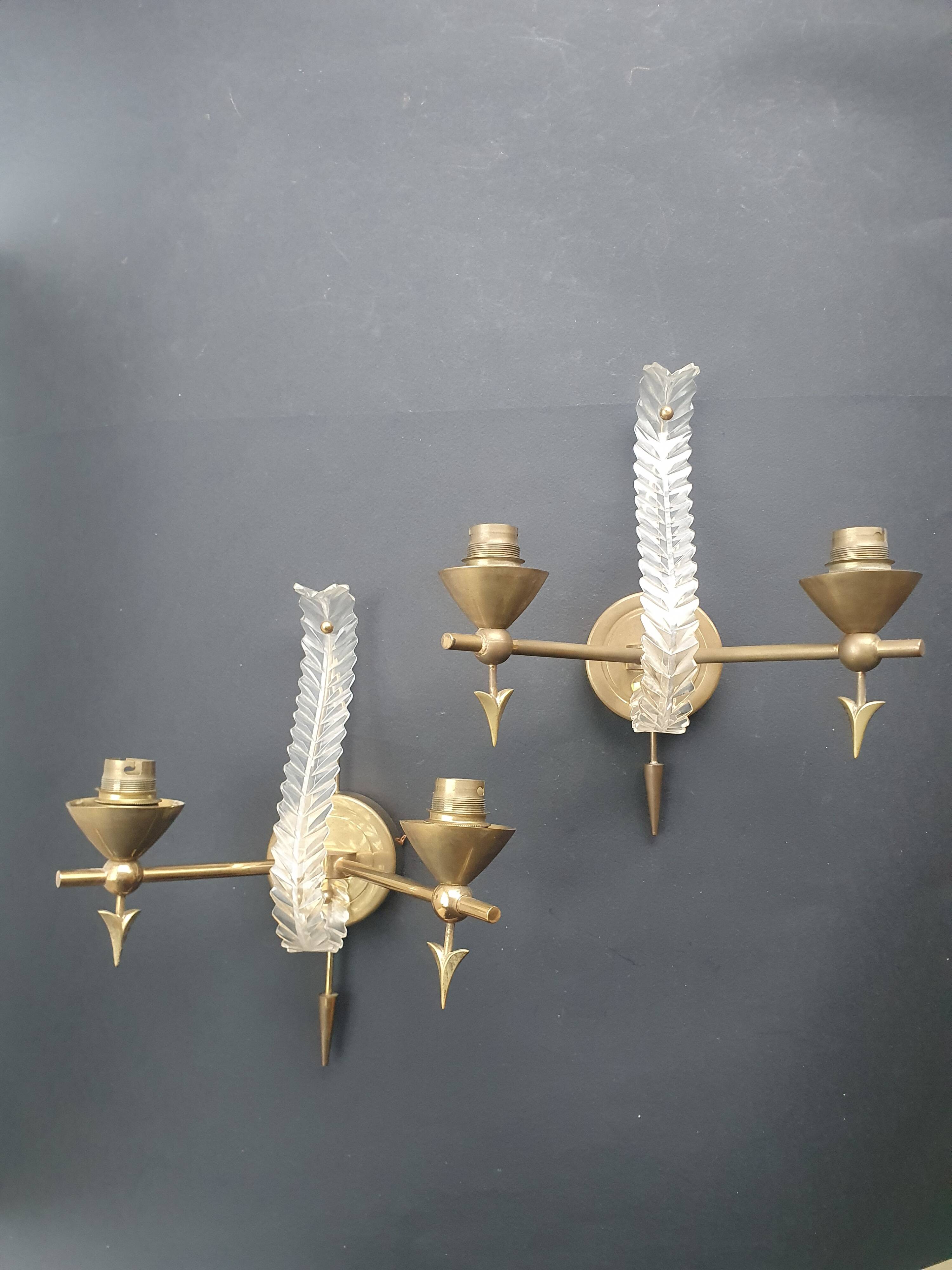Pair of antique Art Deco wall sconces