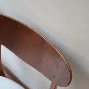 Set of 5 Scandinavian teak chairs from the 1960s, with curved backrest.