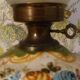 Painted ceramic lamp & lampshade glass lace