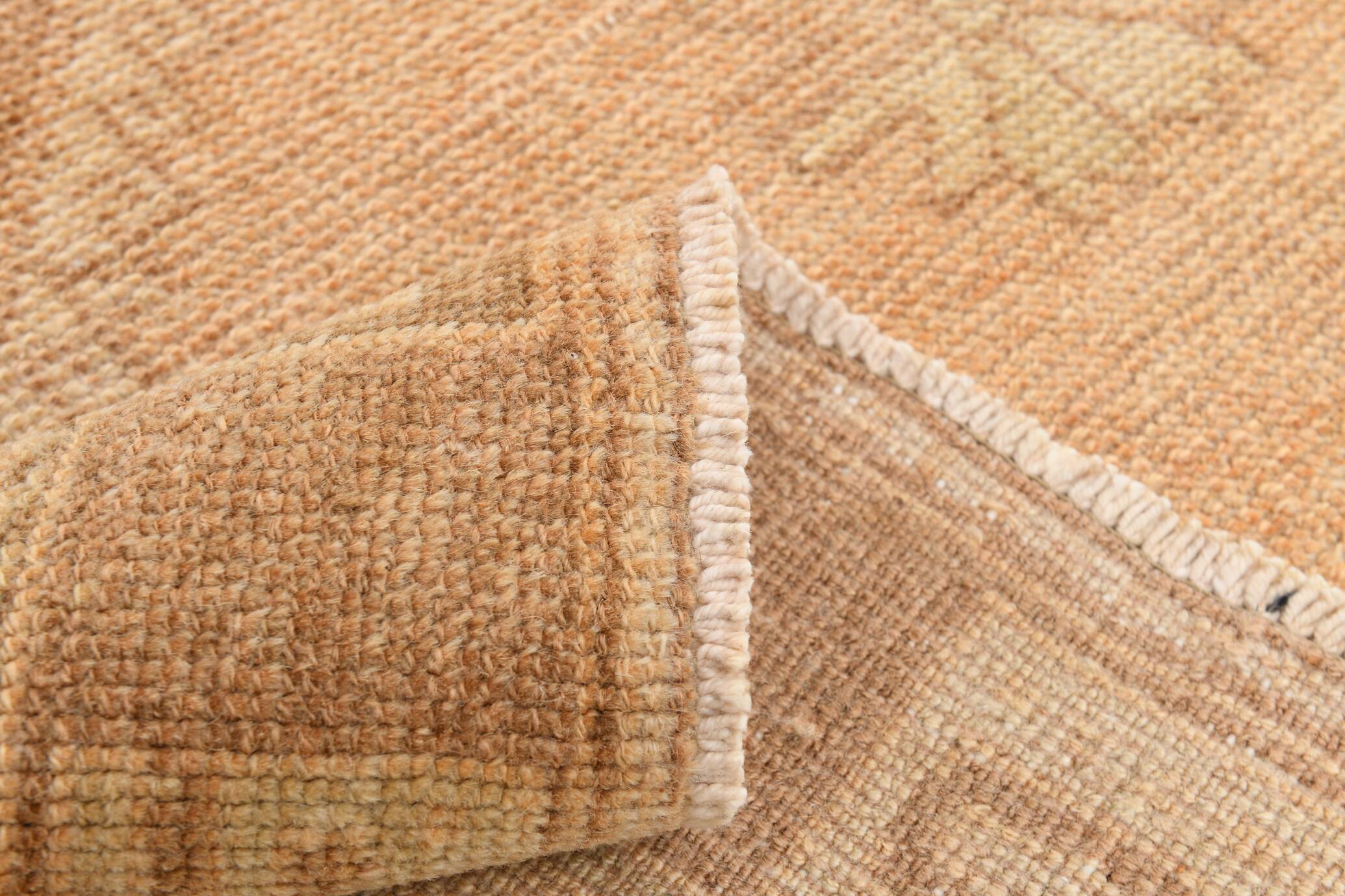 3x12 Cream & Brown Tribal Turkish Runner Rug, 95x377Cm