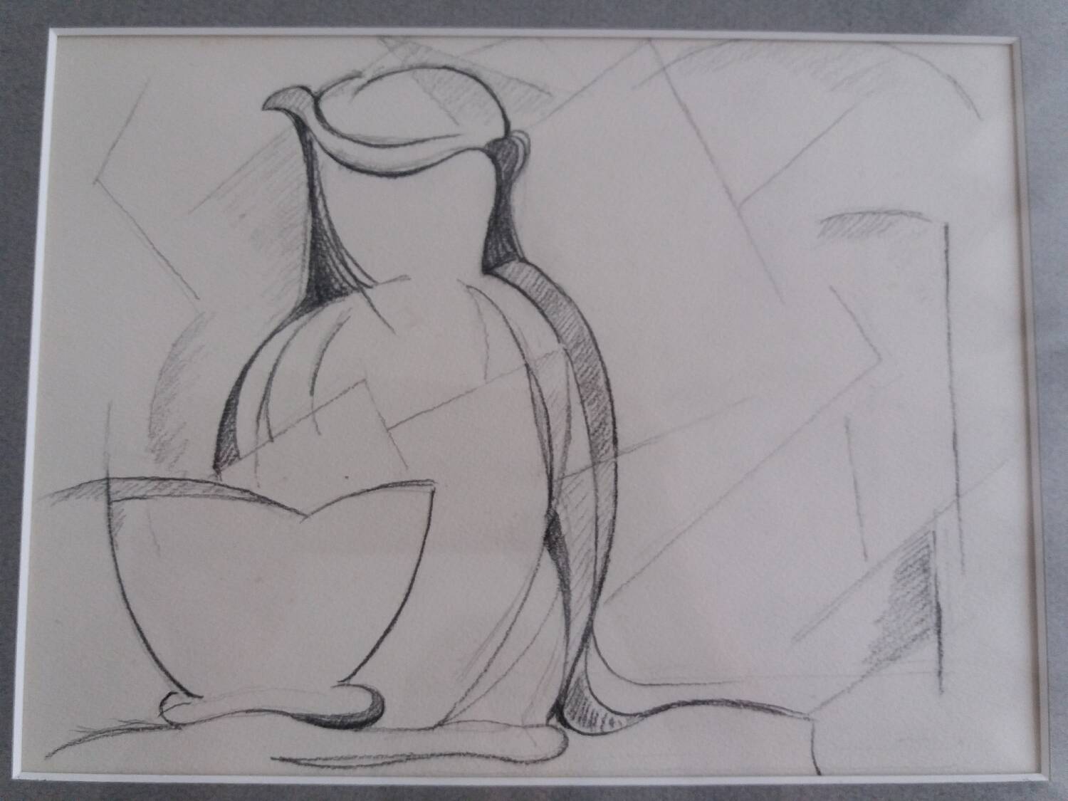 Cubist still life drawing