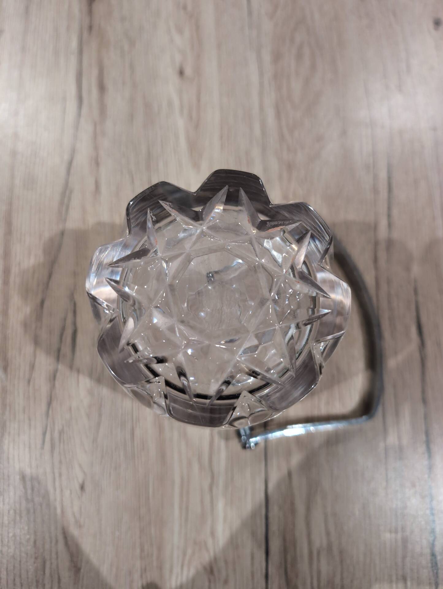 Crystal Ice Bucket Glass Size Stainless Steel Handle with Vintage Ice Tongs