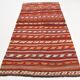 Rugs For Living Room Red & Brown Turkish Kilim Rug, 133x272Cm