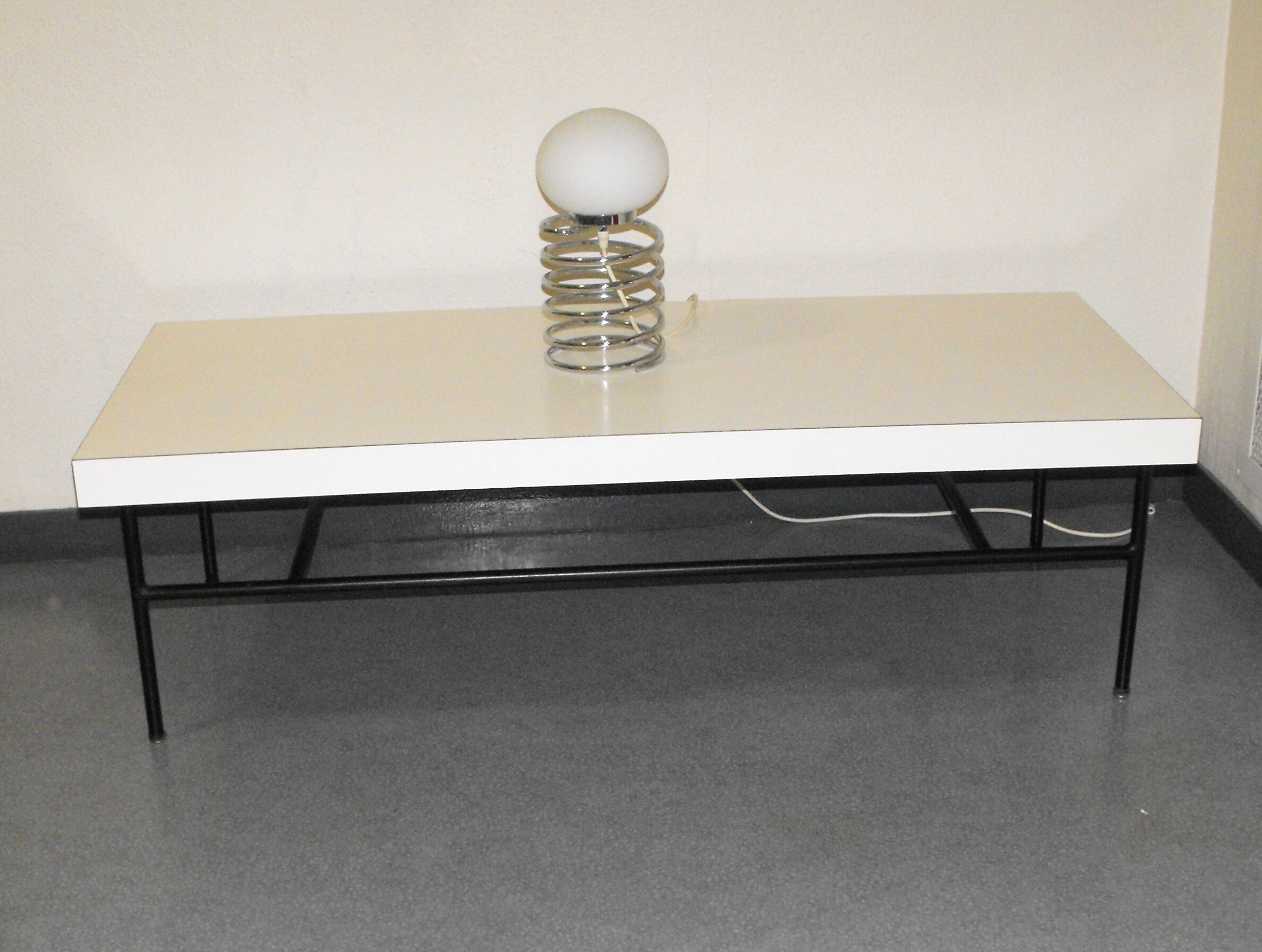 Table low vintage 60 years white melamine