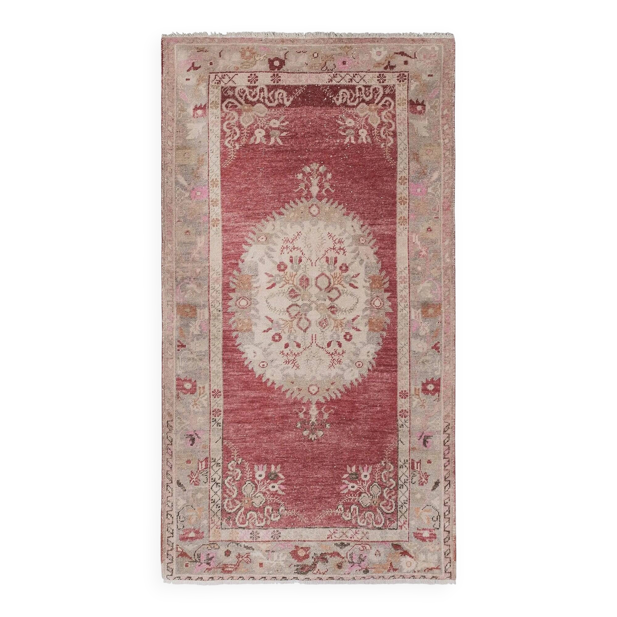Vintage Turkish Oushak rug 113x207 cm