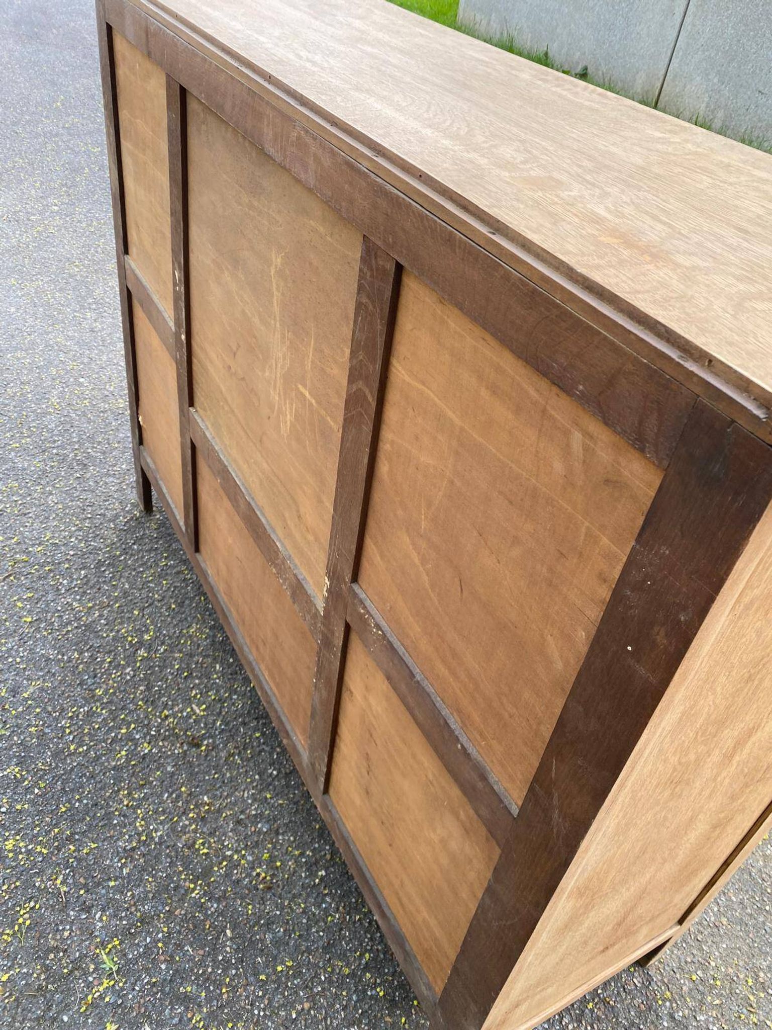 Renovated vintage Art Deco Parisian buffet in wood, 1940, 144cm.