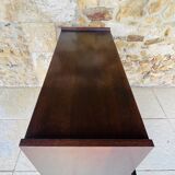 Large vintage chest of drawers with four drawers and one door in oak, circa 1960s