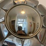 Miroir Sorcière Fleur Chrome Circa 1970