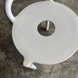 White molded plastic Kartell stool with metal legs — Anna Castelli Ferrieri, 1970s