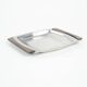 Square stainless steel tray, Danish design, 1970s, made in Denmark