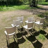 6 painted wooden chairs