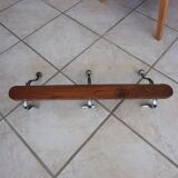 Wooden and aluminum coat rack 3 hooks with old fixaton