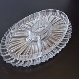 Very nice old glass hors d'oeuvre dish.