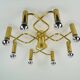 large 1970s sputnik brass CEILING LAMP 8-light ceiling fixture