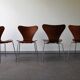 Set of 4 chairs series 7 by Arne Jacobsen for Fritz Hansen, 60's.