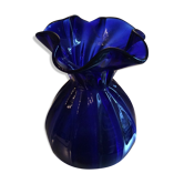 Vintage vase in blue glass paste
