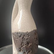 Vase Pichet "Forme Libre" Raku et Bois vermoulu (1960/70)