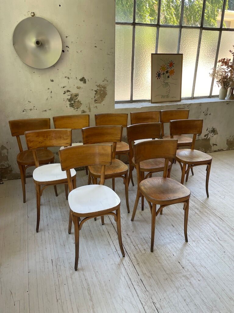 Set of 11 Baumann bistro chairs