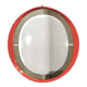 1970s Italian Space Age Red Lacquer and Smoked Glass Round Mirror