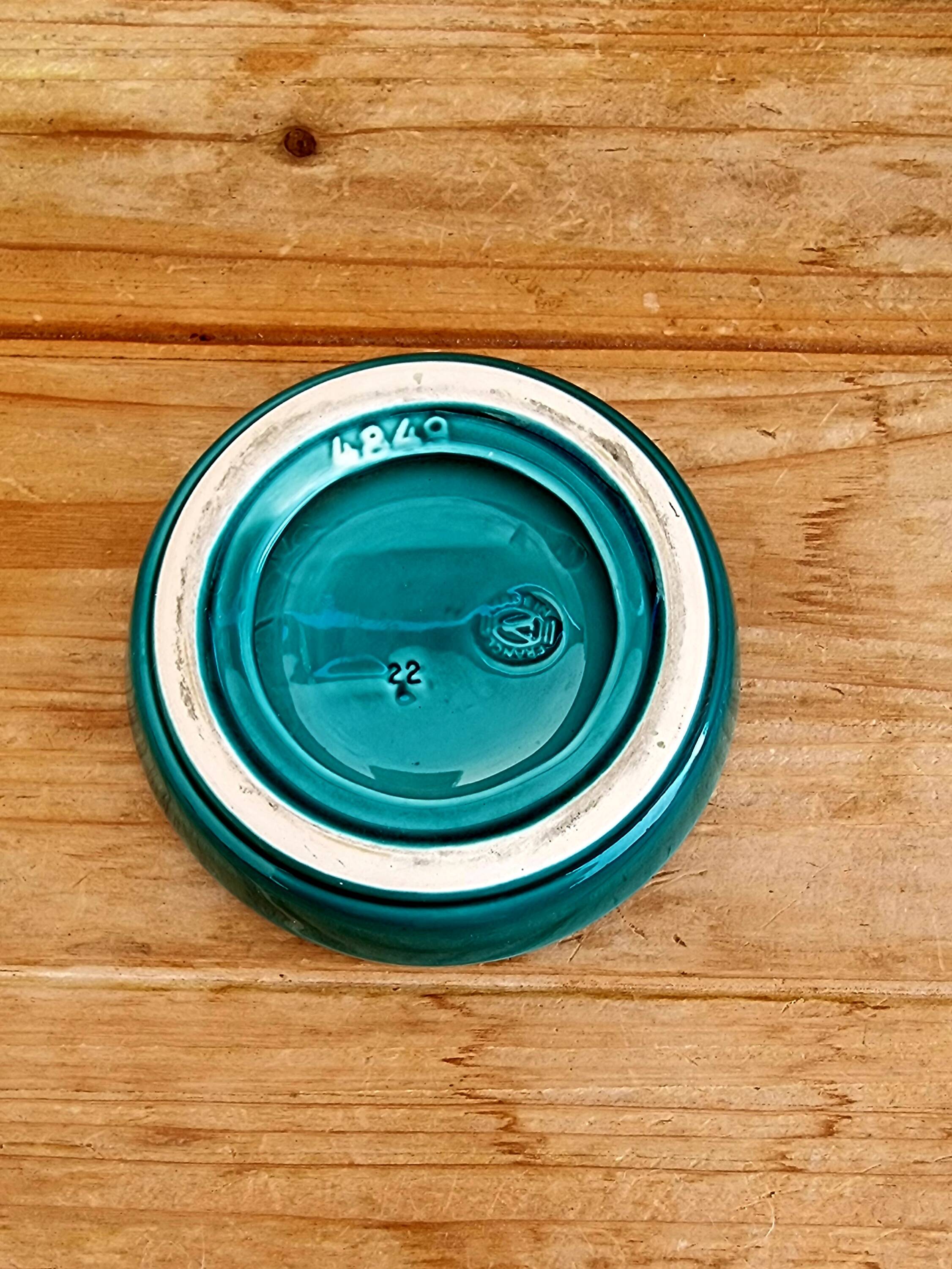 Cendrier turquoise Verceram vintage