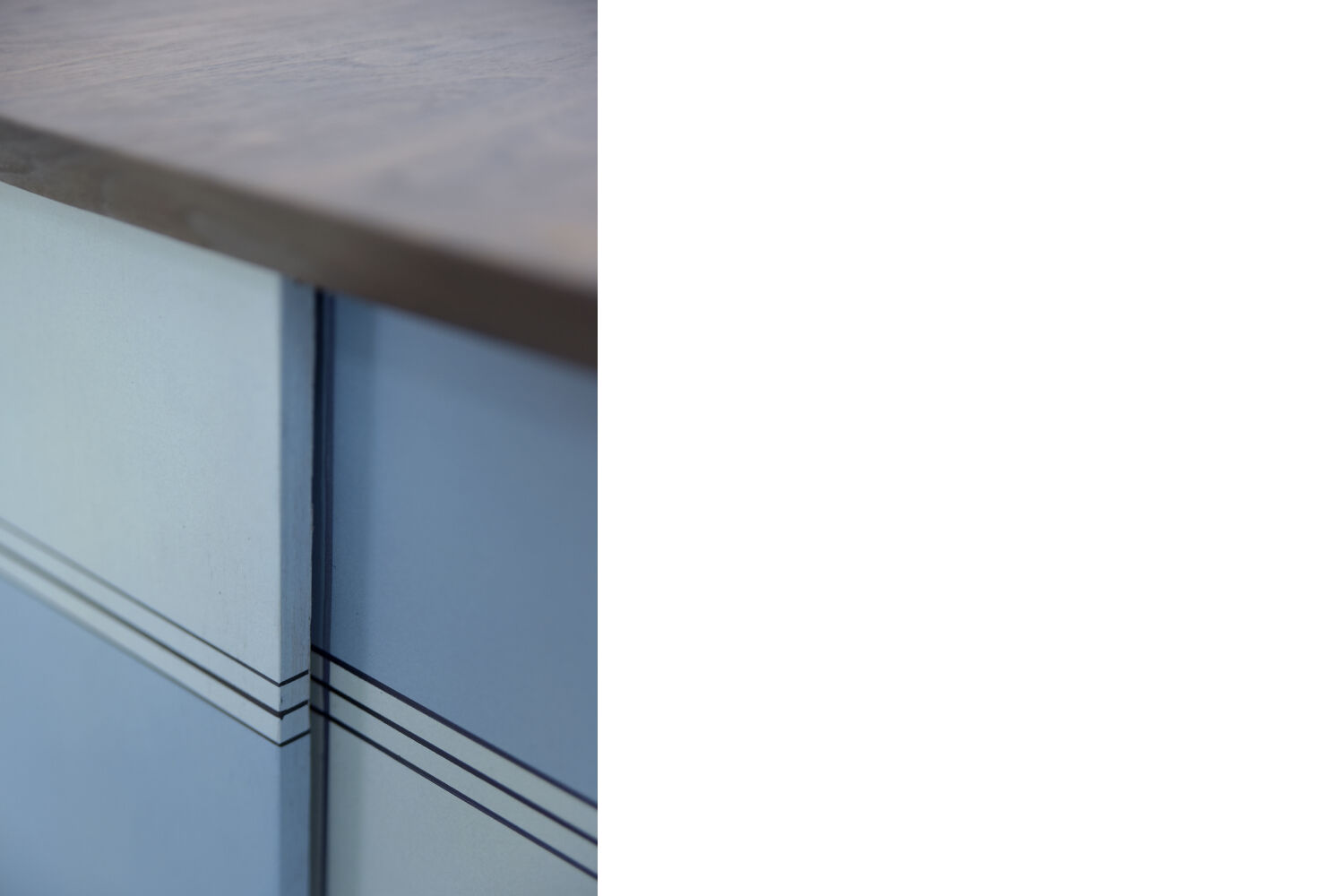 Set of 2 mid-century modern scandinavian hand-painted birch cabinet & sideboard, 1960s