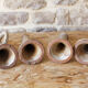 Set of 4 stoneware candle holders Pierre Lion - Puisaye