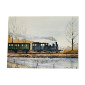 Watercolor old train
