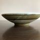 Ceramic dish of the 2 potters with decoration in concentric circles in shades of yellow, brown and white