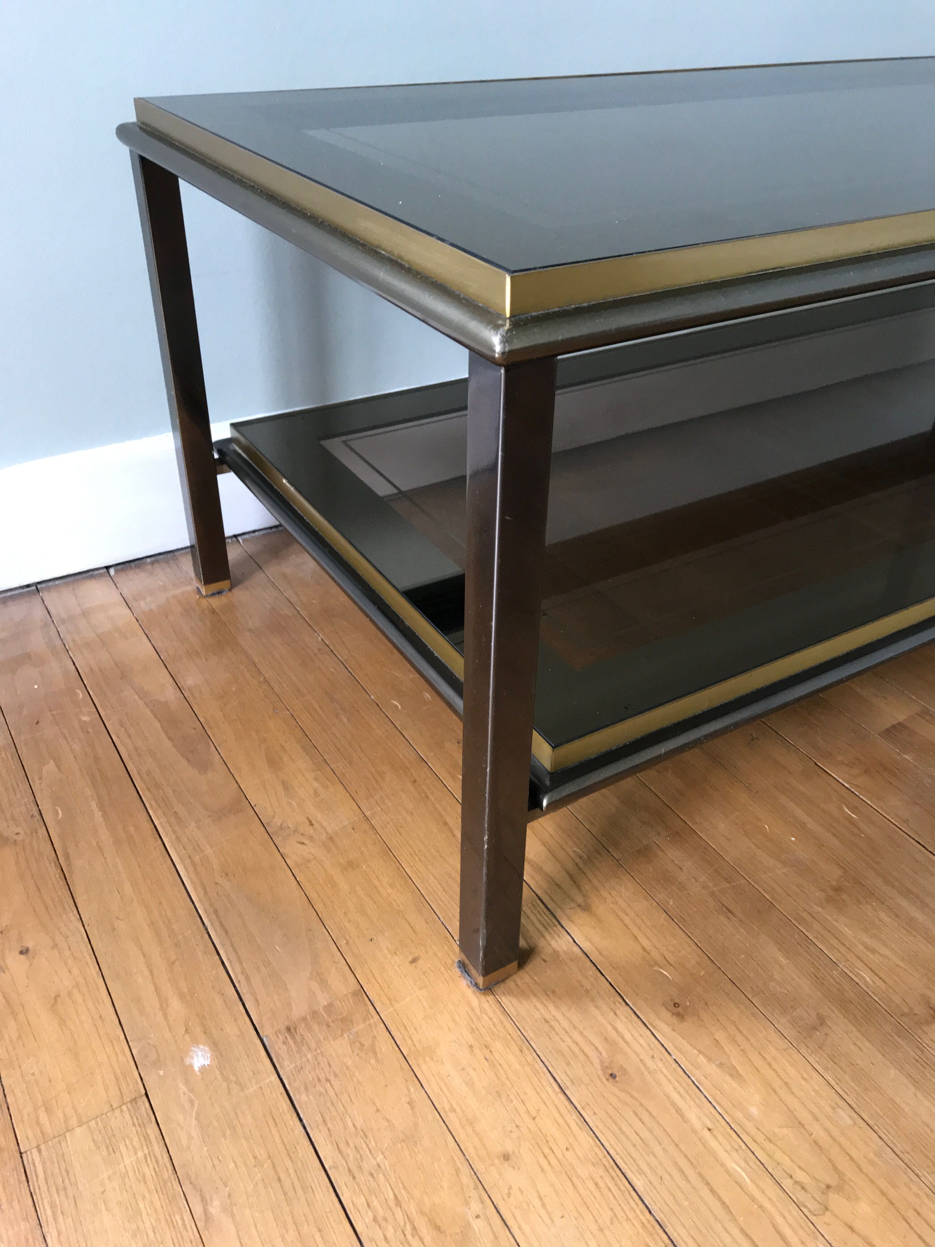 Coffee table in brass and chrome 1970