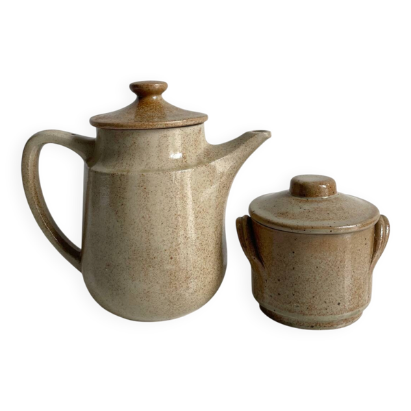 Théière et pot en grès émaillé
