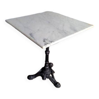 Table bistrot marbre blanc 60cm