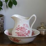 Toilet set (pitcher and basin) in earthenware from the Crown Devon factory