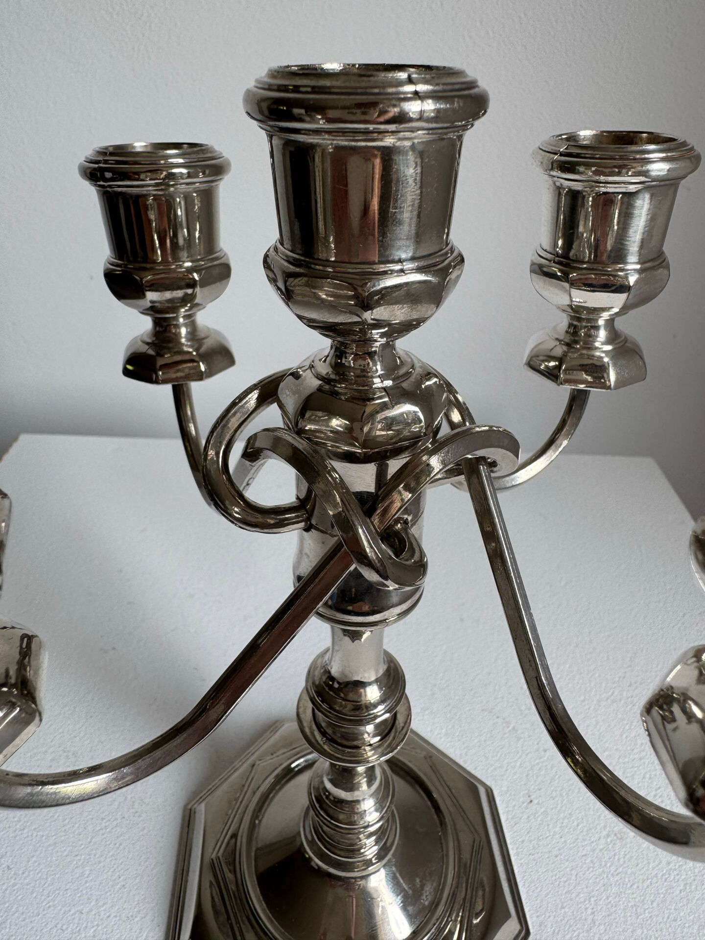 Vintage English 5 Armed Silver Plated Candelabra