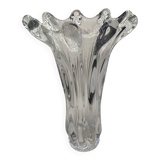 Vintage 1970s Vannes Crystal Vase - Sculptural Freeform Design