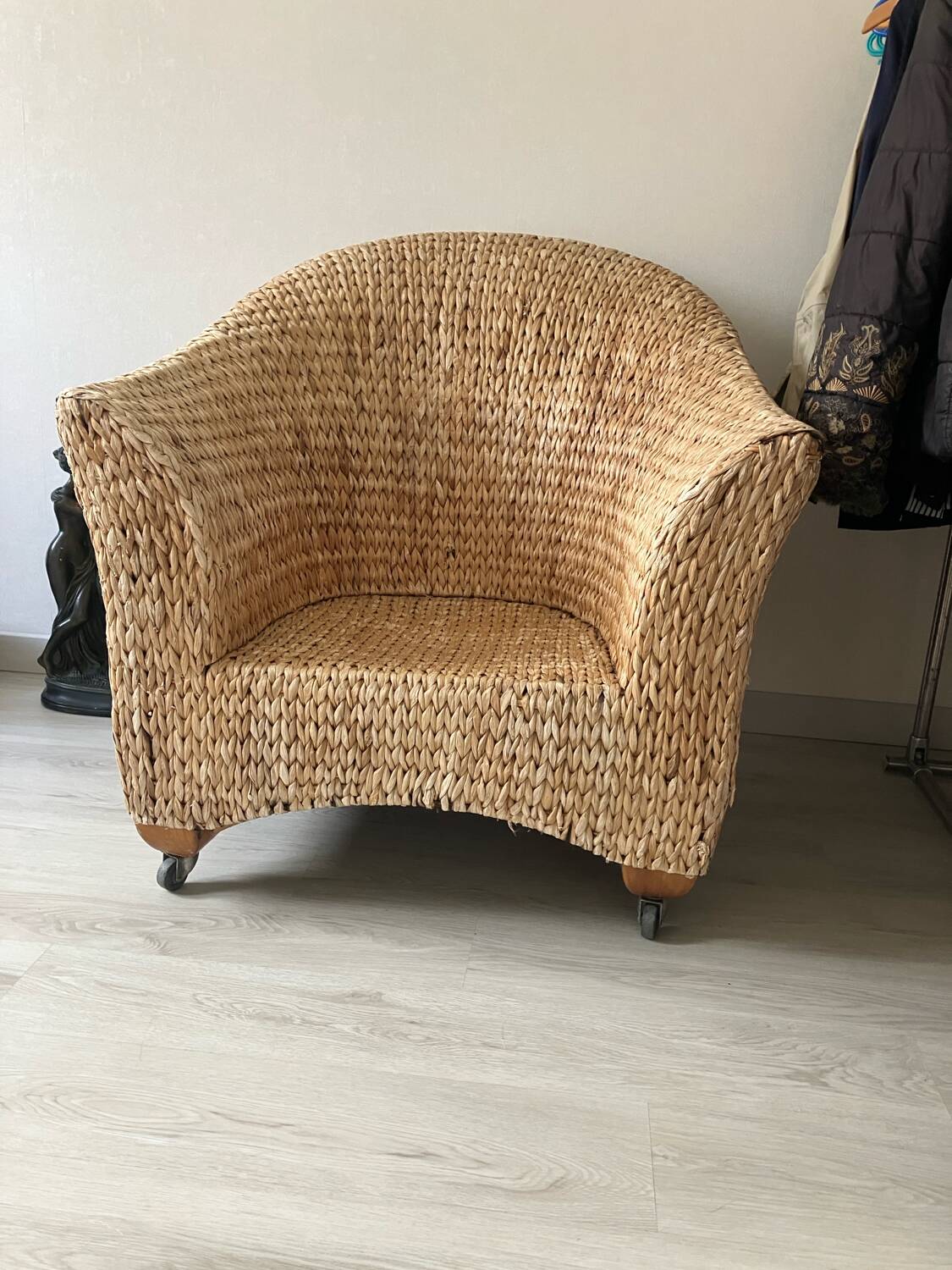 Chair made of woven banana leaves