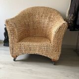 Chair made of woven banana leaves