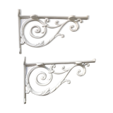 Enamelled cast iron glass shelf holders style "bistrot"