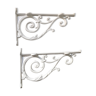 Enamelled cast iron glass shelf holders style "bistrot"