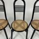 Set of four vintage chairs Viennese cane 80s Memphis by Antonio Sibau