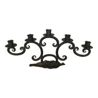 Wrought iron candlestick 5 branches