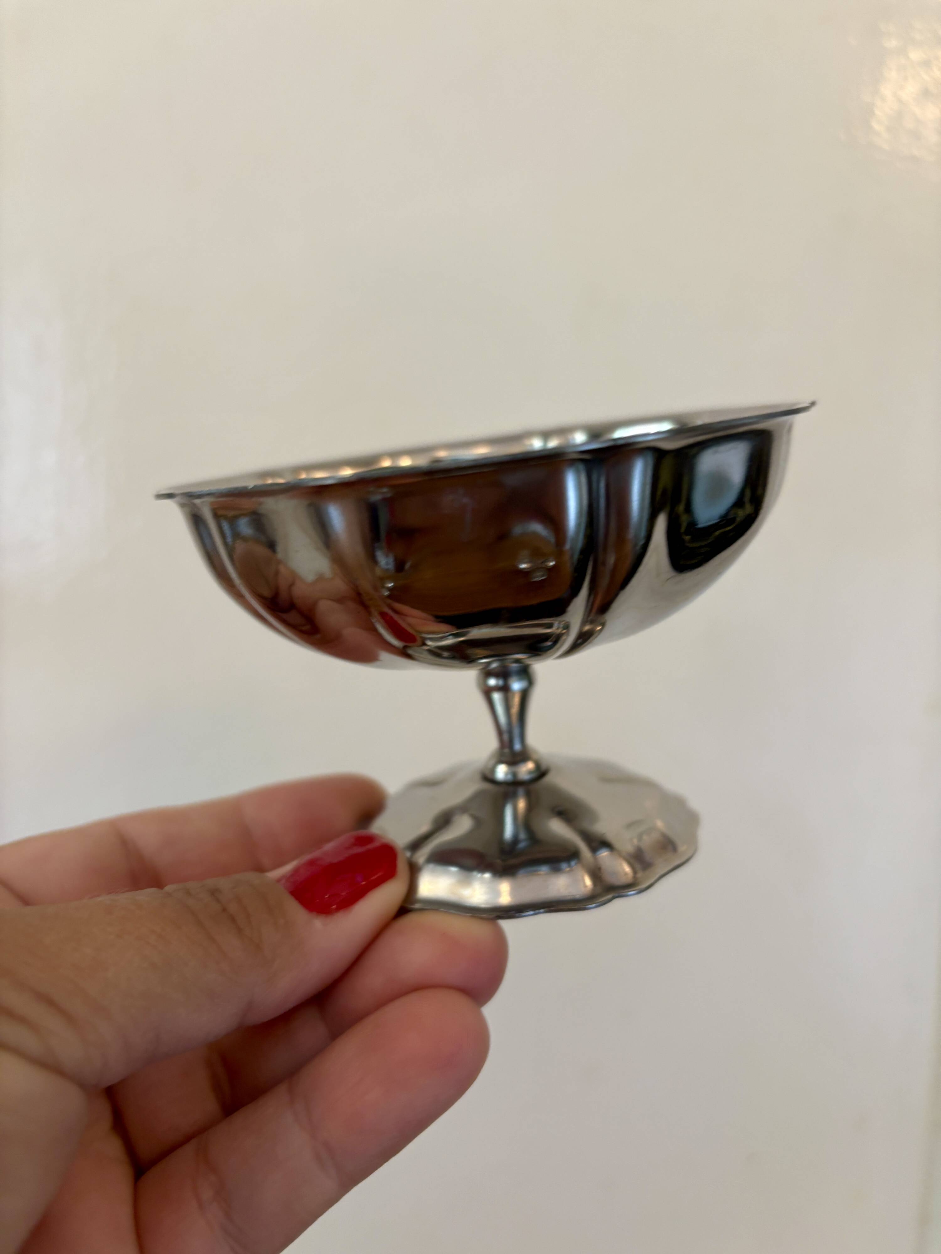 Lot de 6 coupes à dessert vintage en inox