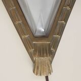 French Art Deco wall scone with frosted molded-pressed glass shade, 1920s