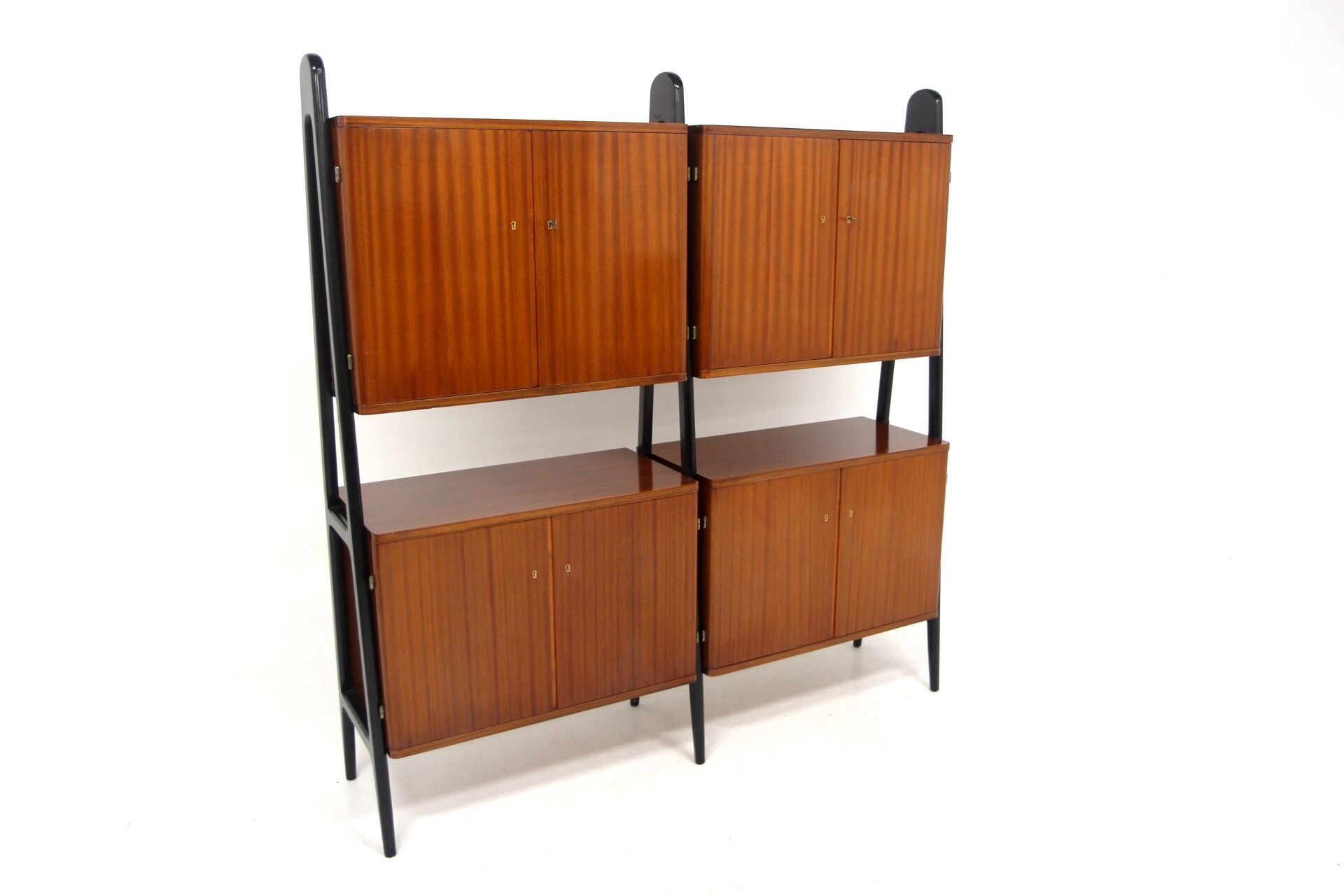 Scandinavian "double" mahogany cabinet, Sweden, 1950