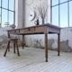 Bistro farmhouse table cherry wood turned legs 180cm