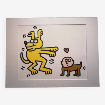 Illustration by Keith Haring - 'Animals' series - 11/12