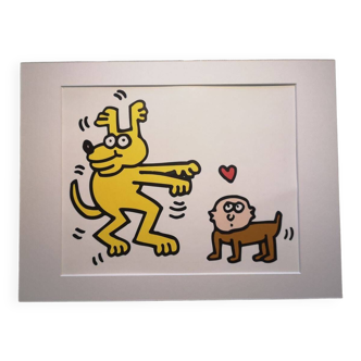 Illustration by Keith Haring - 'Animals' series - 11/12