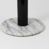Postmodern pedestal table / plant stand in white Carrara marble, Italy, 1980s